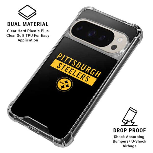 NFL Pittsburgh Steelers Black Performance Series Pixel 9/9 Pro Clear Case